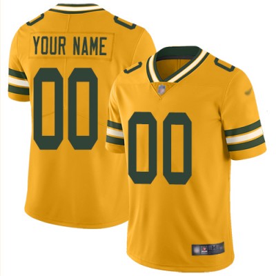 Nike Green Bay Packers Customized Gold Men's Stitched NFL Limited Inverted Legend Jersey